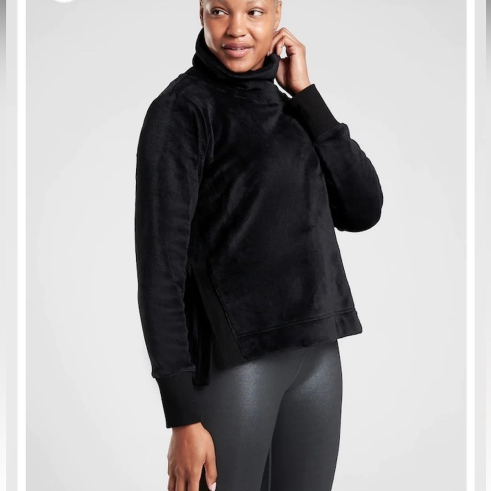 Athleta Double Cozy Karma Fleece Funnel Neck Pullover